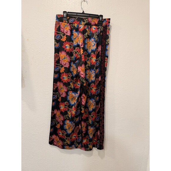 Johnny Was Workshop Floral 100 % Silk Wide Legs Pants Sz Medium - Picture 5 of 5